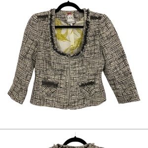 Anthropologie Blazer Yoana Baraschi Linen Blend Tweed